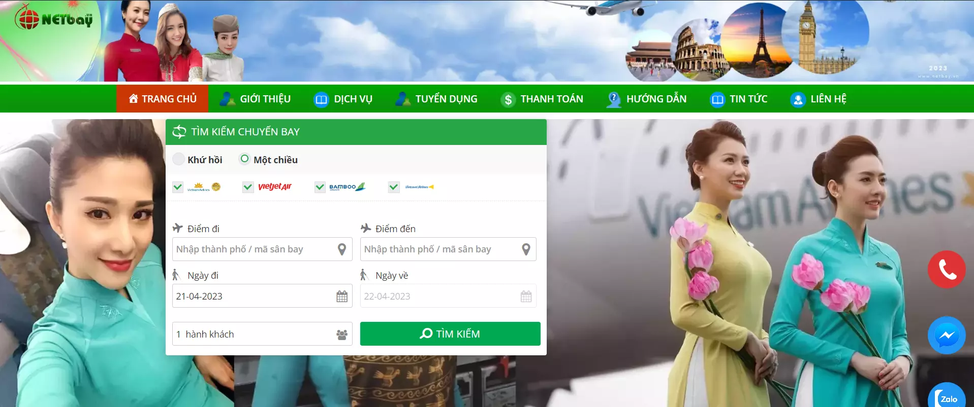 Đặt vé máy bay giá rẻ tại netbay